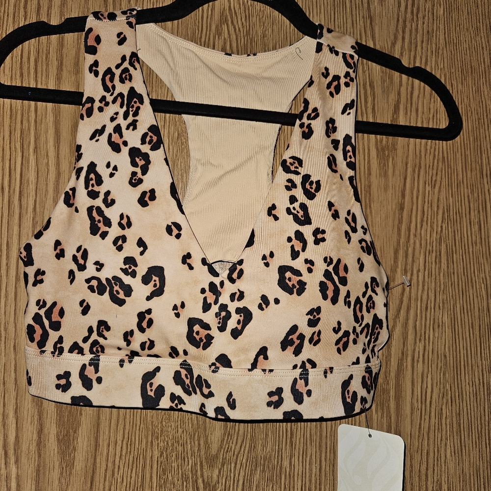 Fabletics leopard Print Sports Bra